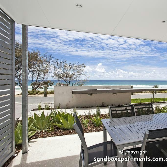 Ocean view from a Sandbox apartment balcony
