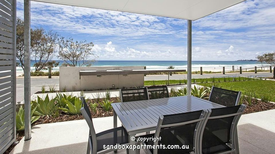 Ocean view from a Sandbox apartment balcony, Tugun